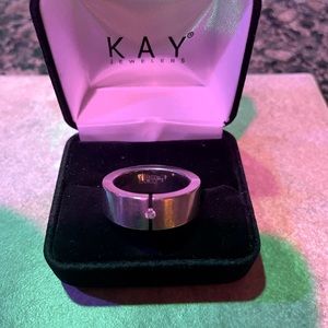 Men’s Titanium Band with .10th Carat Diamond in size 10.5